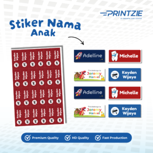Sticker nama anak 2x5cm